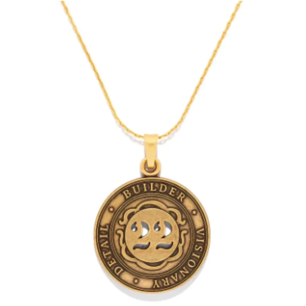 NWT Alex and Ani Numerology 22 Builder Detail‎ Visionary Gold Necklace